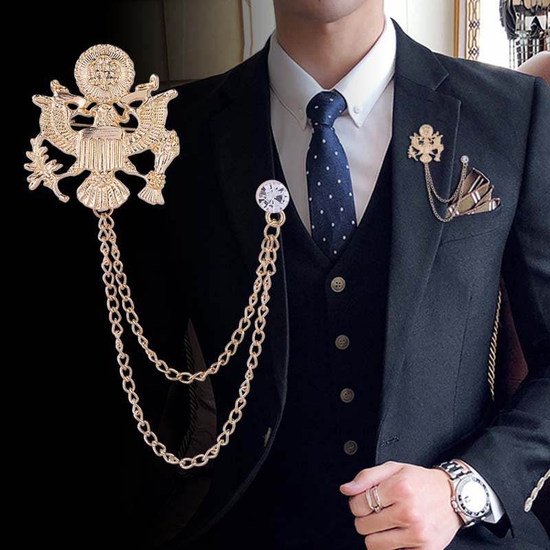 European and American men Chest badge Sternum Eagle badge Brooch tassels Sternum Versatile man 's suit Pintle direct deal
