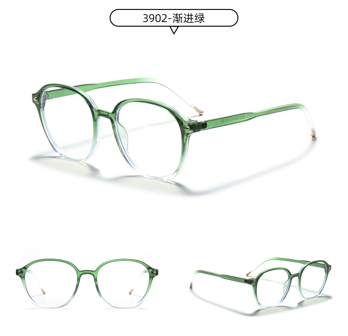 Comfortable   Round Blue Anti-blue Glasses Color Fashion Flat Glasses display picture 8