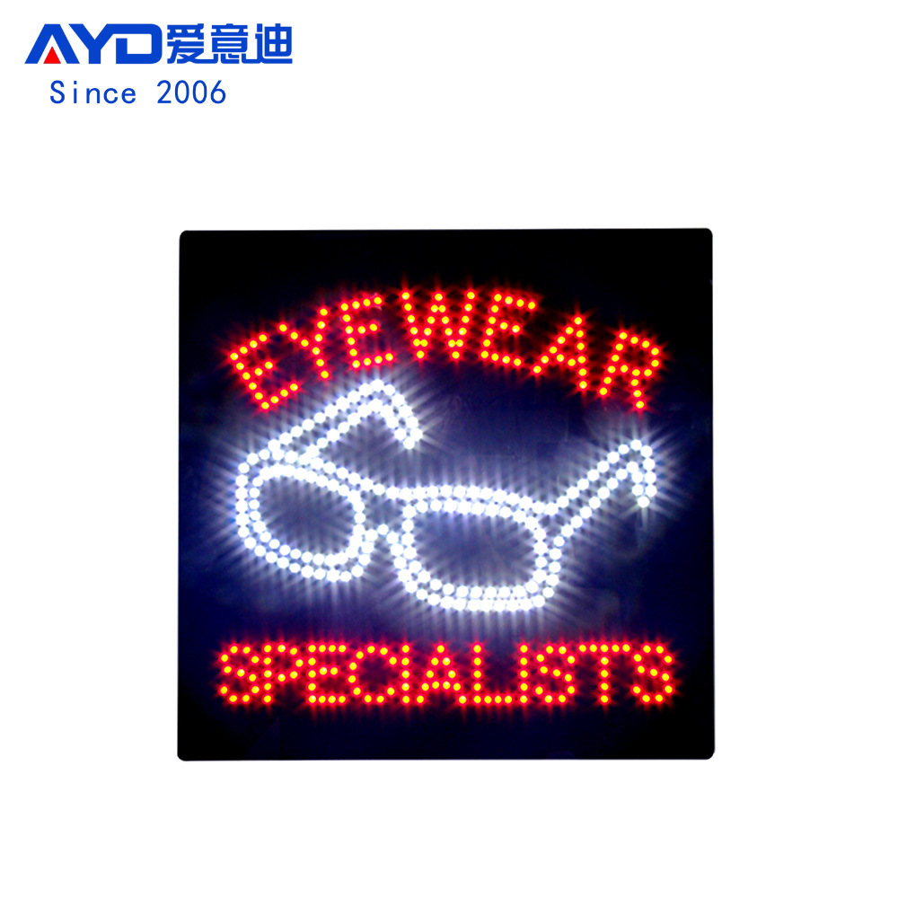 出口 定制LED广告牌标识 LED EYEWEAR SPECIALISTS SIGN 40x40cm