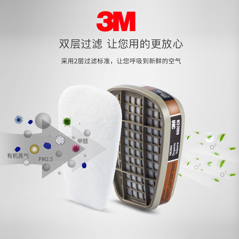 3m6502 con 6005 formaldehído máscara de gas especial pintura en aerosol anti-químico gas olor laboratorio máscara protectora