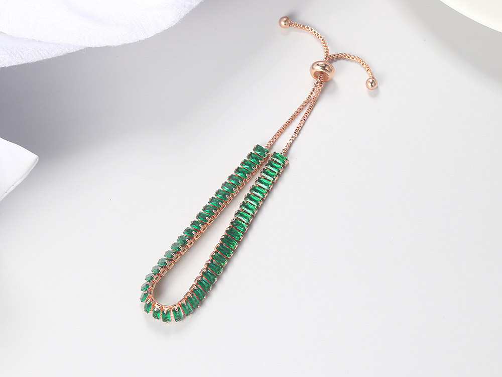 Simple Style Geometric Copper Inlay Zircon Bracelets 1 Piece