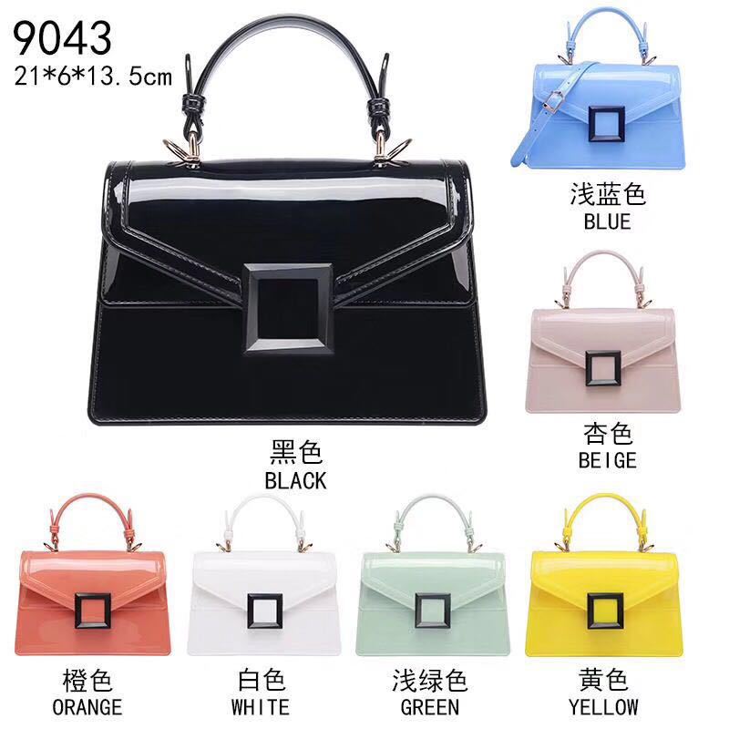 Clearance jelly bag, transparent pvc women's bag, gradient color small square bag, handbag, single-shoulder crossbody women's bag in stock full figure