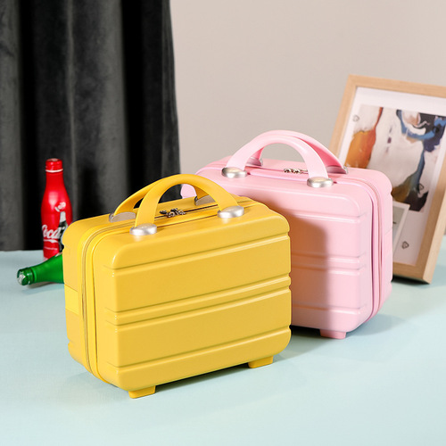 新款韩版马卡龙14寸手提化妆箱印刷LOGO迷你轻便化妆包小行李箱