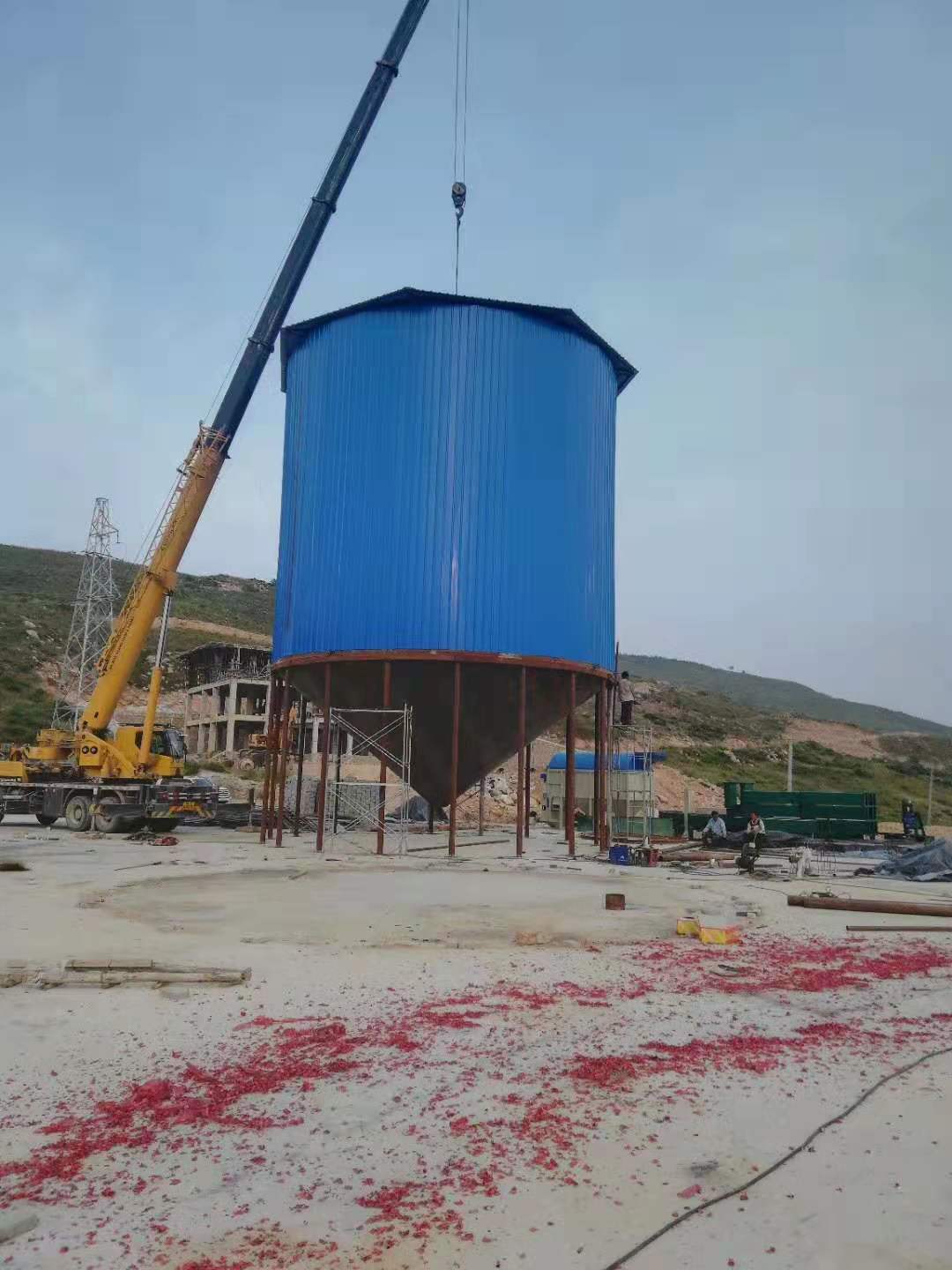 圆形粮仓施工图片,圆形粮仓基础施工图,粮库施工图片_大山谷图库