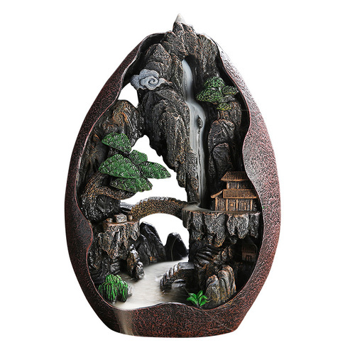 Cross-border new product supply resin alpine flow backflow incense burner creative large backflow incense burner home furnishings original