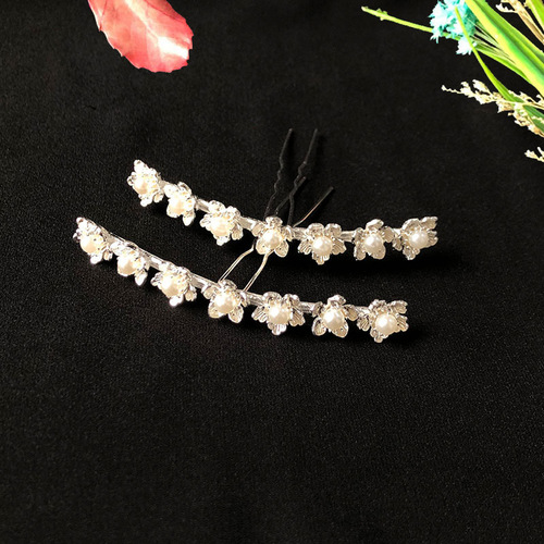 chinese hanfu hair accessory for girls Chinese Hanfu costume made in song and Ming Dynasties: flowers and pearls hair row u hairpin hairpin ancient hair crown Tang Dynasty ancient accessories court