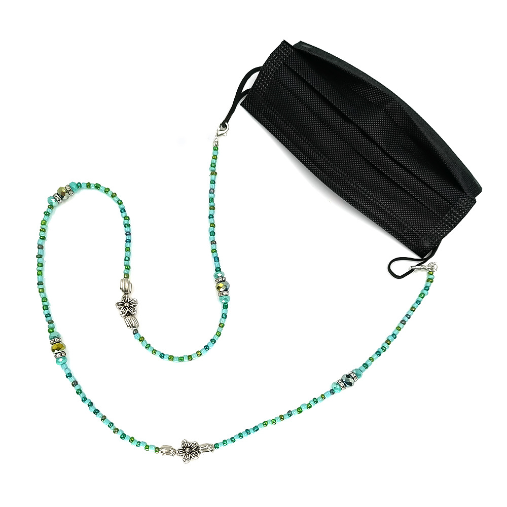 Lady Geometric Alloy Glass Beaded Womenu0027S Sweater Chain