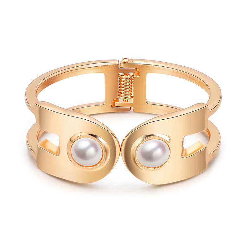 U-shaped Pearl Double-head Opening Bracelet display picture 12