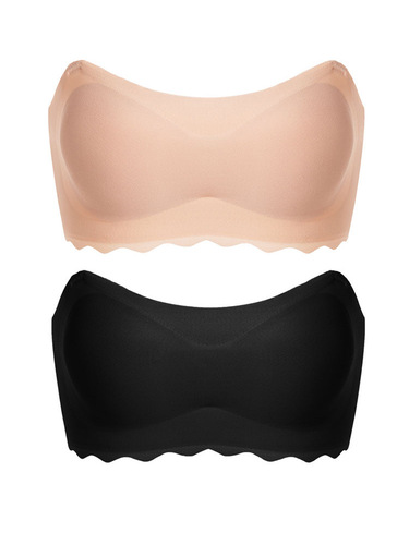 Large size strapless bra, large breasts, small wedding dress, no steel ring, push-up, anti-slip, bandeau-style invisible bra