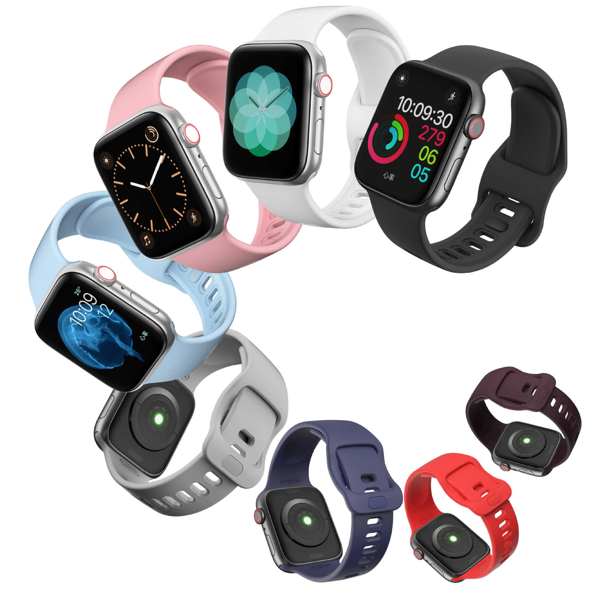 apply Apple watch apple i watch12345 Apple watch Buckles Liquid state silica gel Watch strap