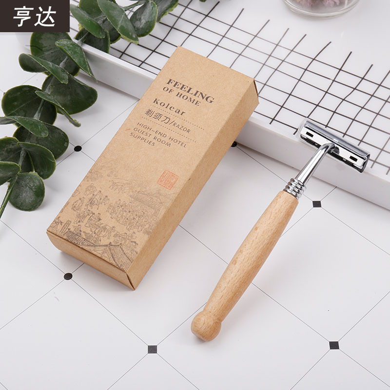 Bamboo Handle Hotel Homestay Vintage Manual Disposable Razor Wooden Handle Razor Double Blade Bamboo Handle Hotel Homestay Vintage Manual Disposable Razor Wooden Handle Razor Double Blade