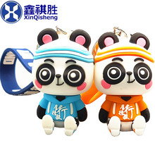 熊猫PVC软胶钥匙扣滴胶挂件卡通搪胶公仔IP来图来样定制车钥匙