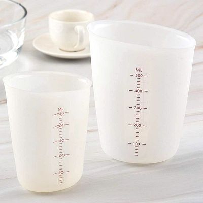 硅胶量杯 可视双刻度软量杯 马卡龙软奶杯 250 500ml加厚烘焙工具|ms