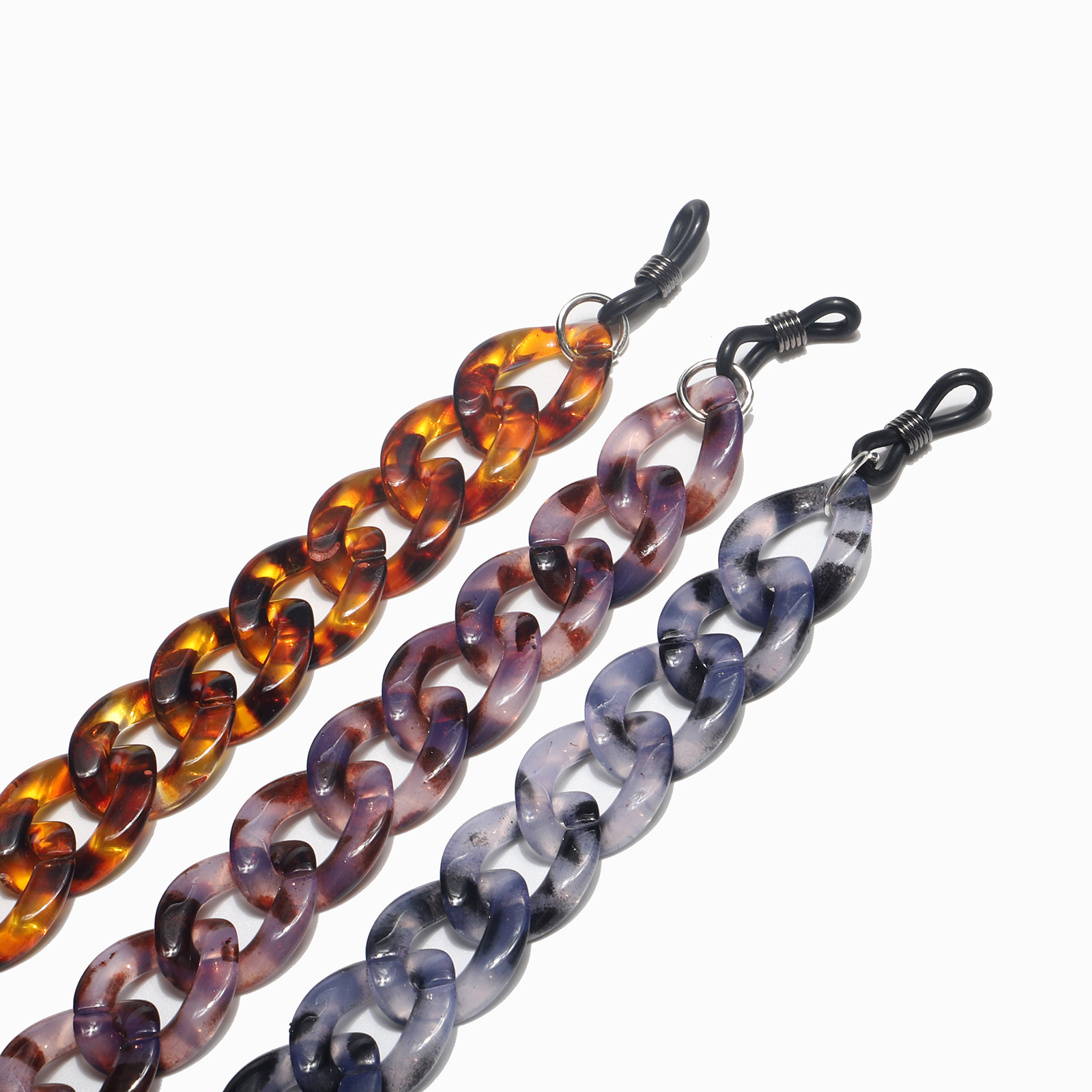30g Weight Plastic Material Grey Color Resin Acrylic Plastic Leopard Print Glasses Chain Simple Retro Fashion Glasses Chain Anti-skid And Anti-lost Wholesale Nihaojewelry 无