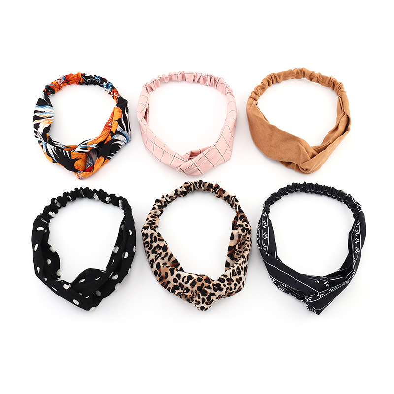 Korean Striped Plaid Cross Hairband Hair Accessories For Women display picture 2