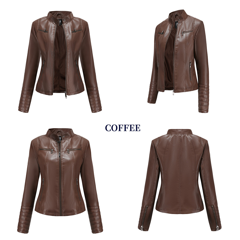 wholesale women s clothing Nihaostyles spring and autumn thin locomotive leather jacket NSNXH67398