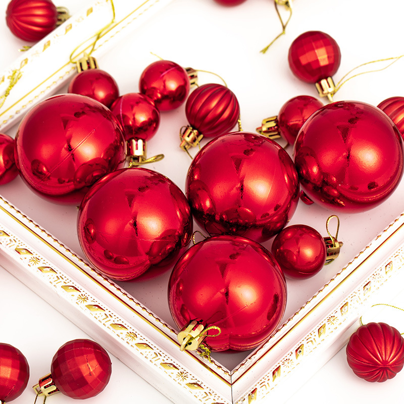 Navidad roja galvanizada bola de color día nacional bola de decoración bola de Navidad personalizada árbol de Navidad bola de decoración