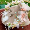 Cute hair accessory handmade for bride suitable for photo sessions, flowered