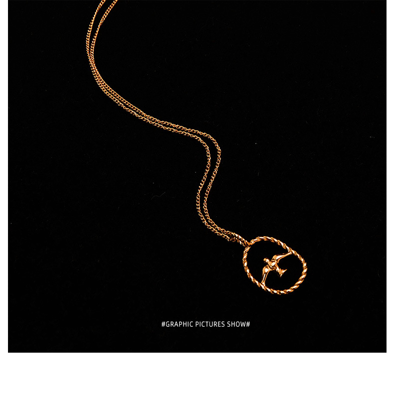 Collier De Clavicule En Or Véritable 18 Carats Plaqué Acier Titane Creux Small Swallow display picture 1