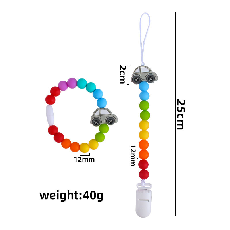 Explosivo bebé suministros plástico chupete clip bebé calmante silicona animal coche juguete mordedor cadena