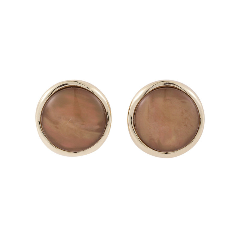 Round Opal Button Earrings display picture 8