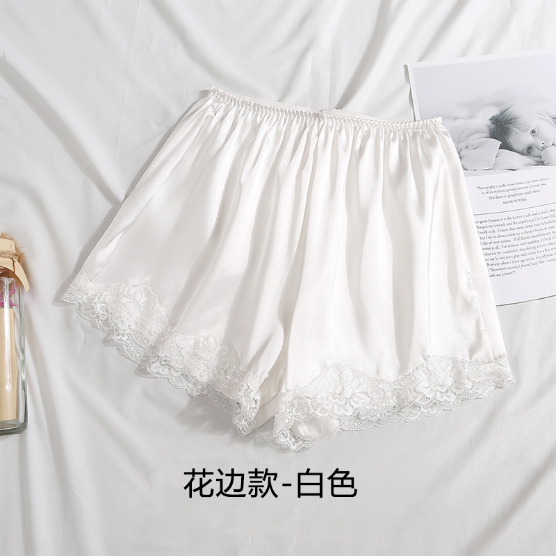 Lace Safety Pants Women's Anti-running Light Summer Thin Ice Silk Lace Edge Slimming Fairy Outer Wearing Loose Base Shorts