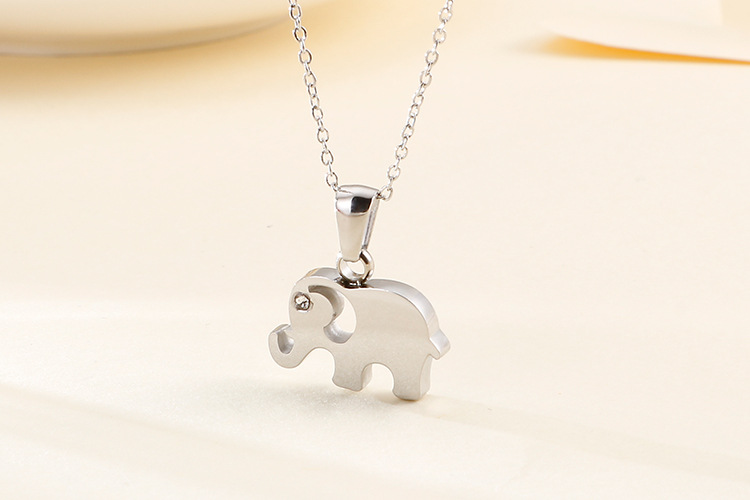 Stall Supply Korean Style Fashion Titanium Steel Diamond Elephant Fashion Earrings Necklace Small Se