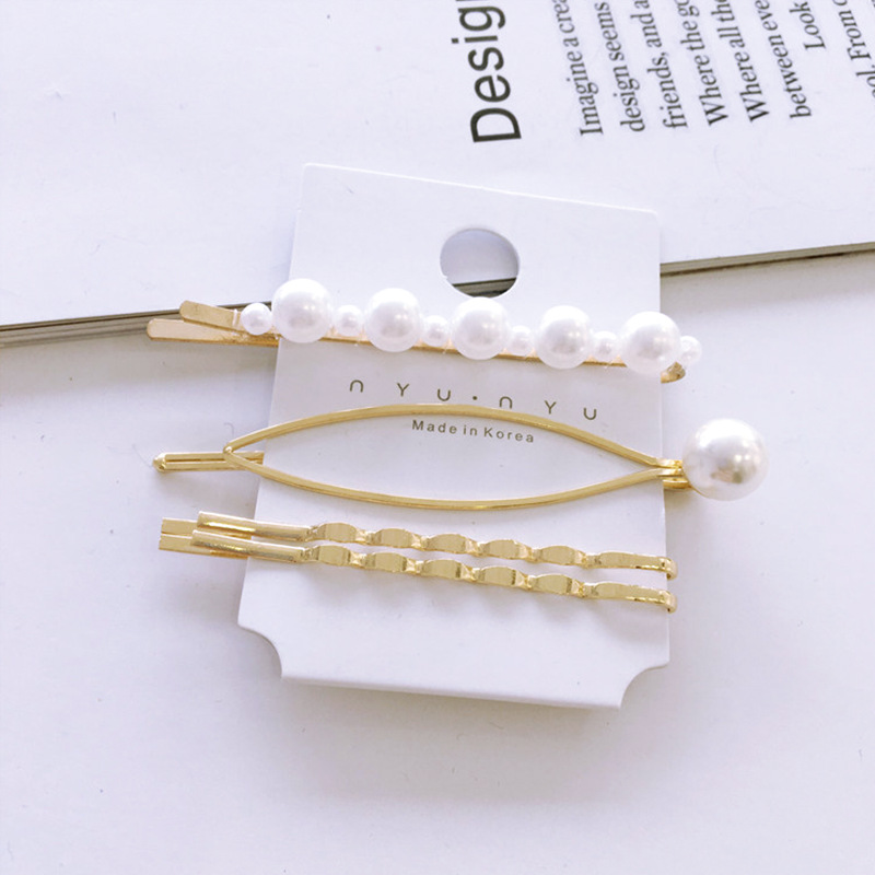 Fashion Geometric Alloy Plating Artificial Pearls Hair Clip 1 Set display picture 11