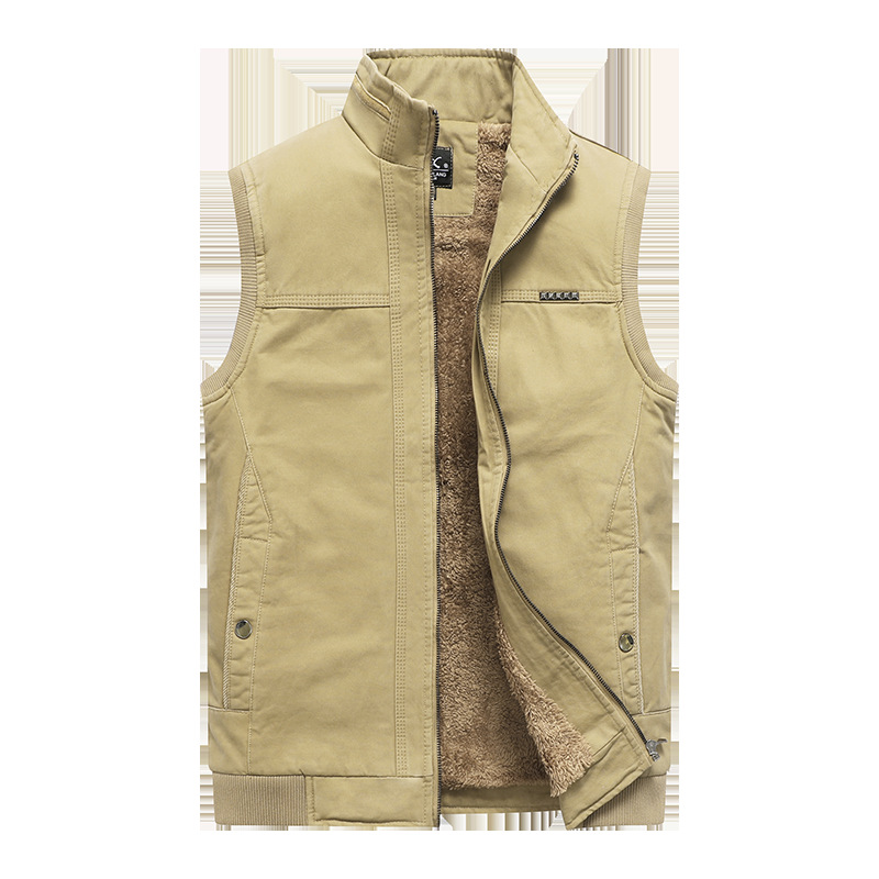 Otoño e Invierno nuevo chaleco forrado de lana cálido y cómodo Chaleco de los hombres deportes cálido chaleco moda abrigo chaleco