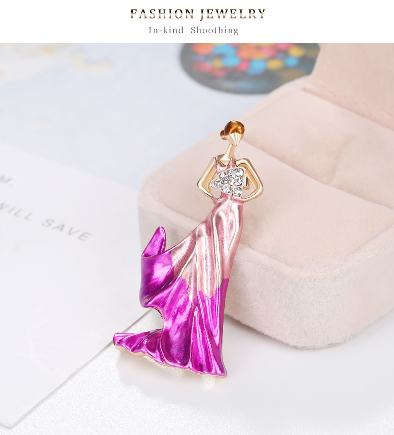 New Brooch Fashion Wild Drop Oil Series Personality Dancing Girl Corsage  Wholesale Nihaojewelry display picture 8