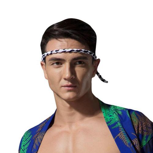 Men's Sumo Cotton Linen Headband with Japanese Style and Bear Big Head Wrap Adjustable Six Feet [Headband]