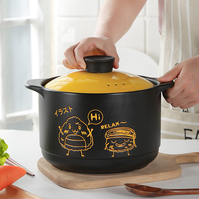 Japanese Sushi Illustration relief Illustration Casserole Stew pot household Gas Ceramic pot Soup pot Gas stove Soup pot