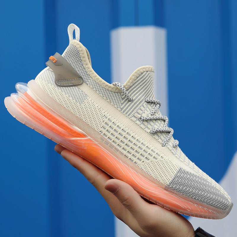 2026 Summer Breathable Flyknit Mesh Shoes Men's Youth Sports Casual Shoes Versatile Student Sneakers Air Cushion Shoes