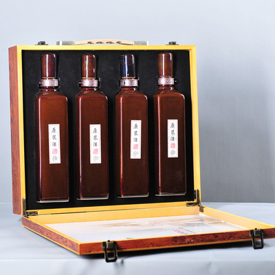 一斤方瓶茶花陶瓷定制酒瓶酒坛棕色原浆样品首单买一送一|ru