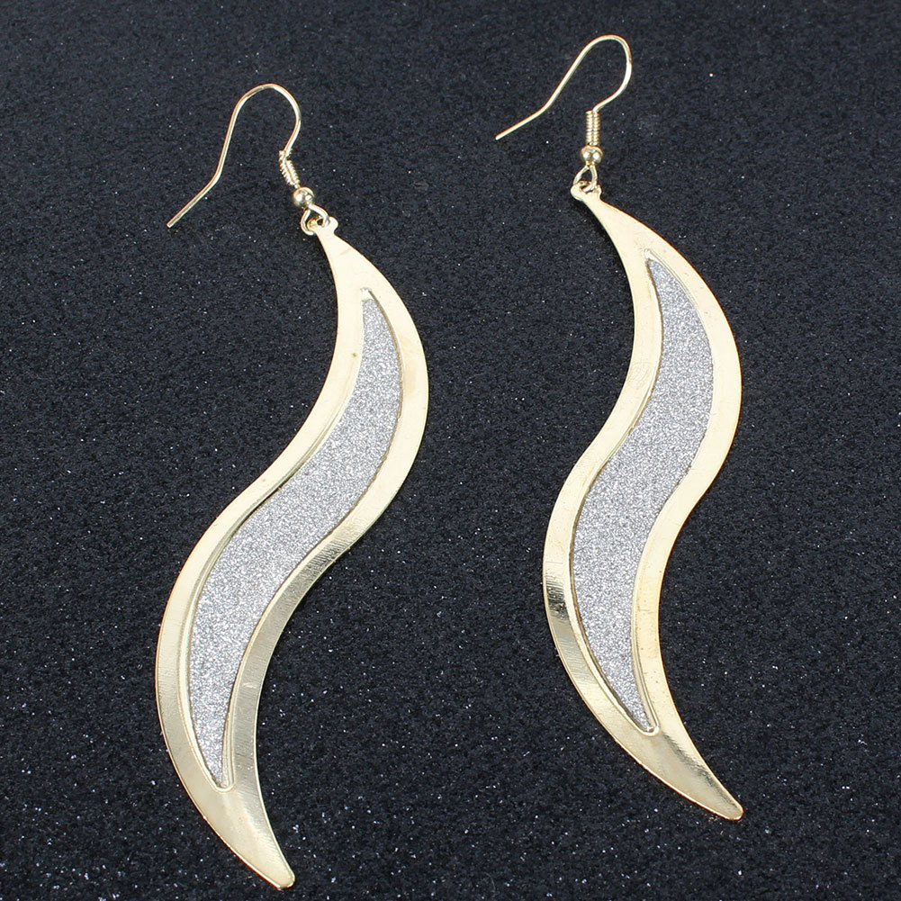 Fashion Frosted Willow-shaped Earrings Fashion Atmosphere Metal Personality Simple Earrings Wholesale Nihaojewelry display picture 4