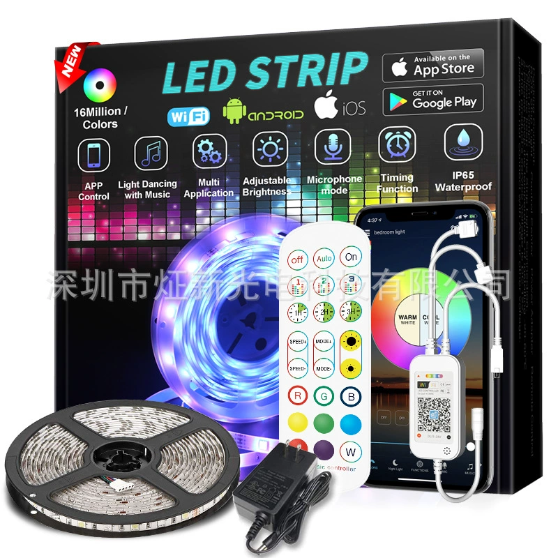 Свет костюма WIFI с красочным интеллектуальным голосовым управлением 5050, следящий за музыкальным ритмом, голосовым управлением