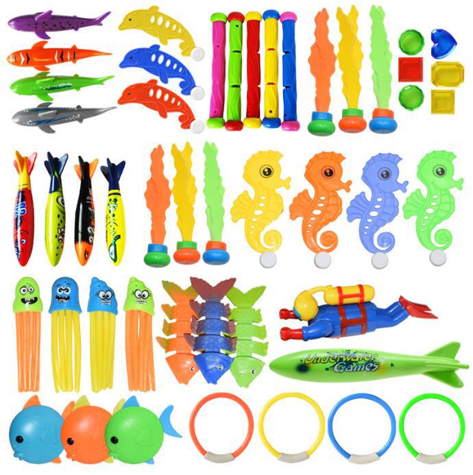 Cross Border Summer Diving Toy Kids Swimming Pool Water Toy Snorkeling Torpedo Diving Stick Gem Combination Set