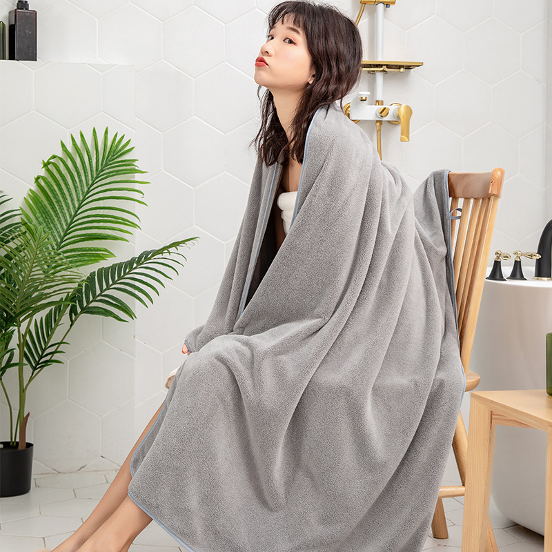 Bath Towel Women's Household Coral Fleece Water Absorbent Quick-drying Hair-free Bath Skirt Large Extra-large Size Towel Wearable Wrap Towel Men's Bath Towel Women's Household Coral Fleece Water Absorbent Quick-drying Hair-free Bath Skirt Large Extra-large Size Towel Wearable Wrap Towel Men's