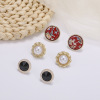 Set, earrings, ear clips, resin, new collection, Korean style, simple and elegant design, flowered