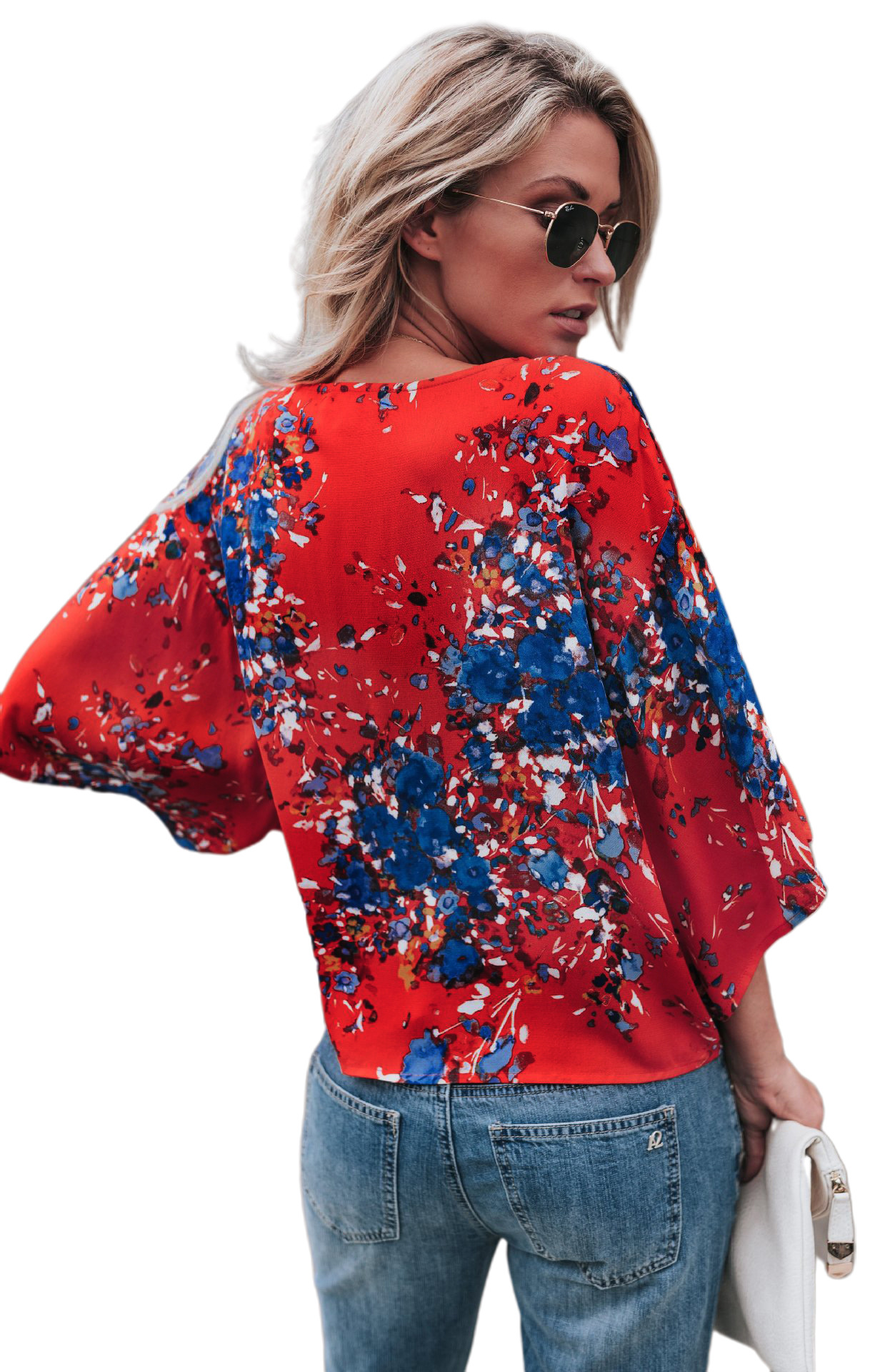 Women's Blouse Half Sleeve Blouses Elegant Printing Color Block display picture 24