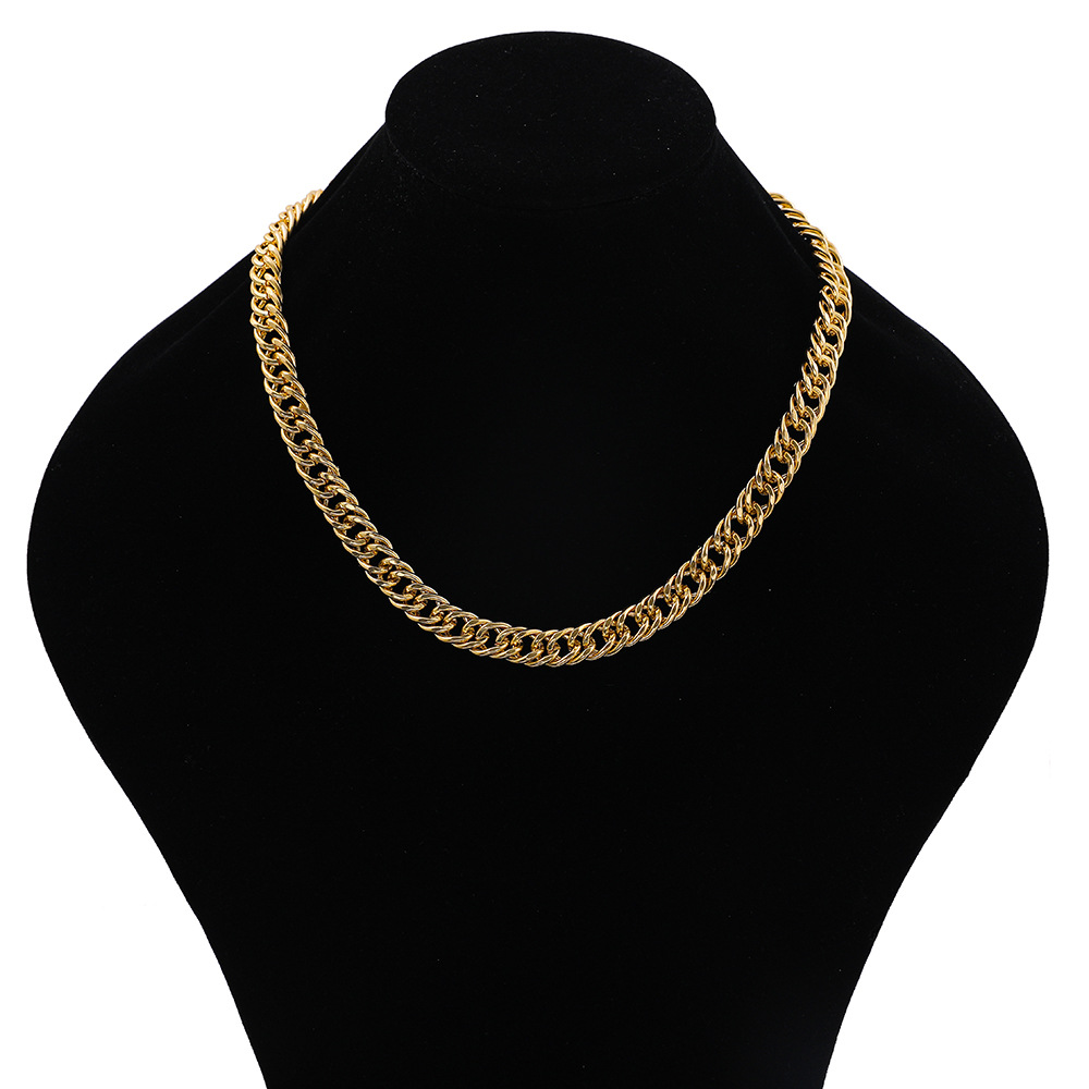 Hip Hop Fashion  Golden Necklace display picture 3