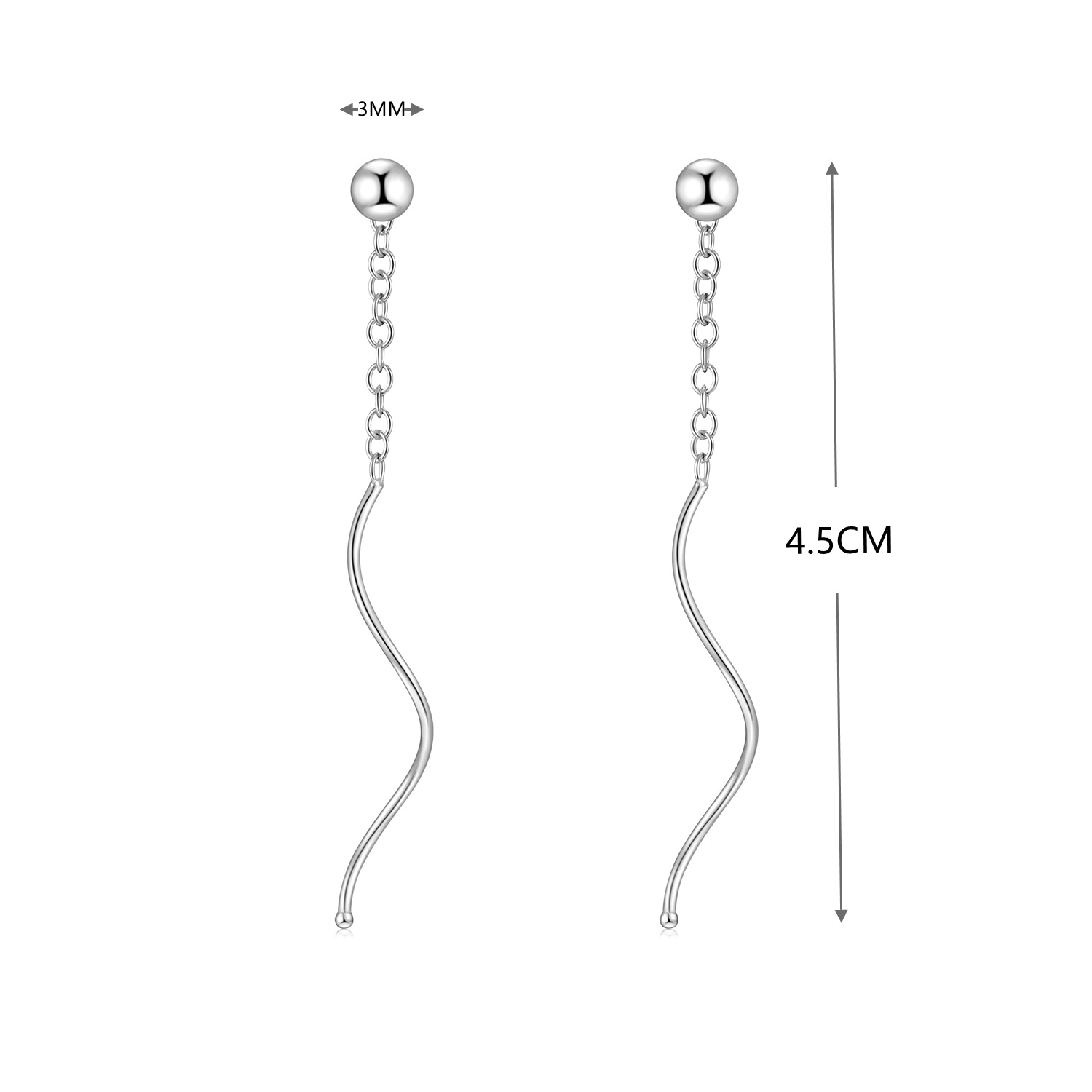 4g Weight 925 Sterling Silver Ear Needle Material Ear line Classification 1 Pair Quantity Holiday, Daily Occasion 925 Sterling Silver Material Geometric, Star, Heart Shape Pattern Women's Gender Casual, Simple Style Style 1 Pair 925 Sterling Silver Geometric Star Heart Shape Ear Line 17