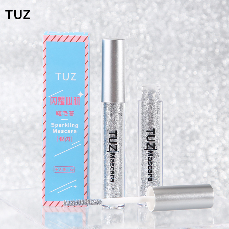 TUZ碎鑽睫毛膏防水防汗速幹成膜不暈染仙女落淚妝容網紅直播