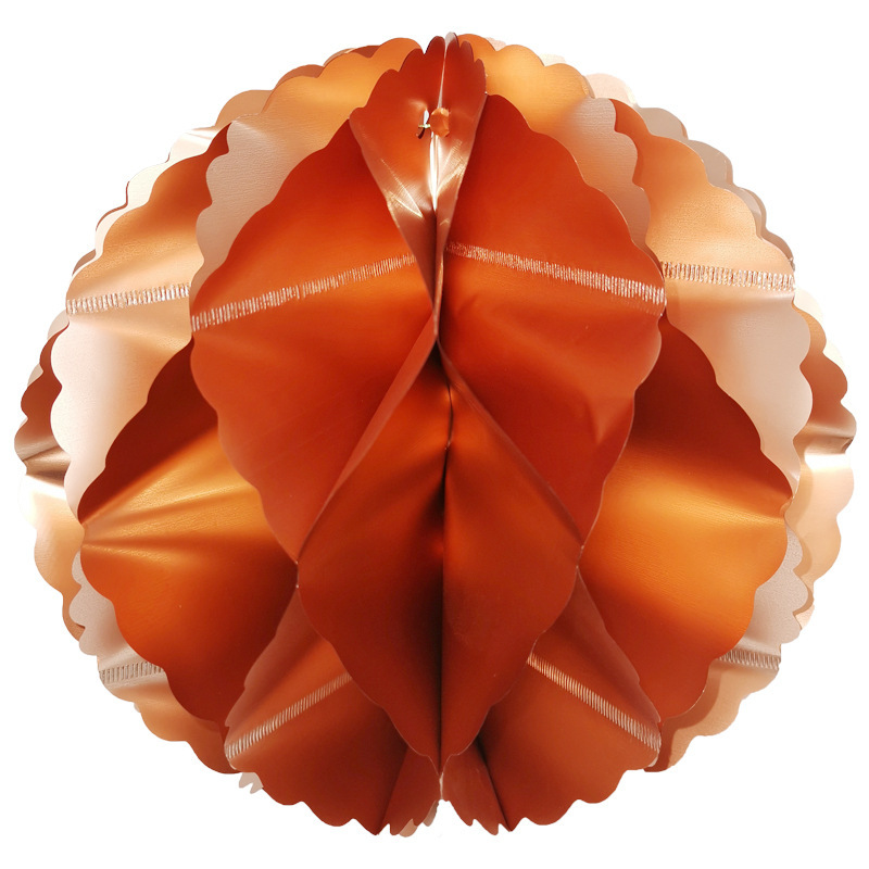 工厂直销玫瑰金蜂窝球圣诞节生日派对婚庆装饰金色纸花蜂巢灯笼-