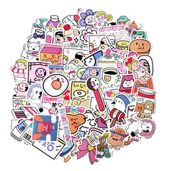 Ins Korean elderly man oxygen girl heart pink series healing wind cute cartoon doodle luggage car sticker