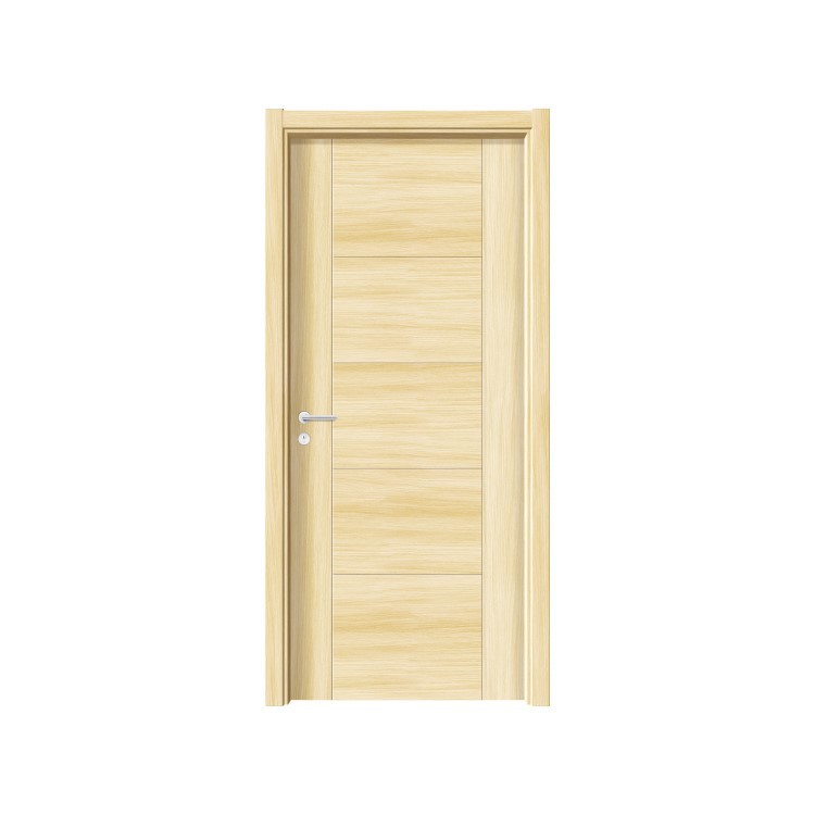Puerta de cristal de carbono ecológico sin pintura de estilo simple 45mm puerta trasera de múltiples capas hoja reductora puerta plana marco de puerta de madera maciza image 6