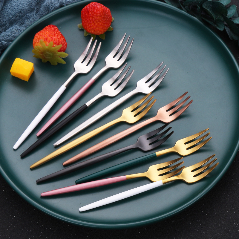 304 Stainless steel Fruit fork suit Western fork European style originality Moon Cake Fork Fruit sign Dessert Cake fork