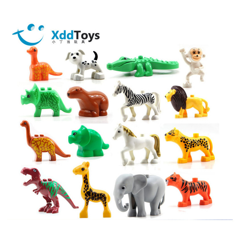 兼容高動物積木散件大顆粒配件恐龍海豚1-2歲嬰兒塑料拼裝批發A