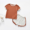 Summer set for boys, solid mini-skirt, trend short sleeve T-shirt, children's shorts, children's clothing, 2020, with short sleeve