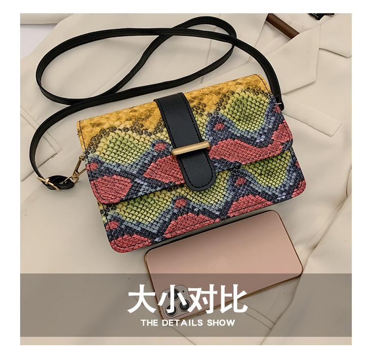 New Fashion All-match Retro Snakeskin Pattern Chain Small Square Bag display picture 29